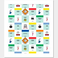 a square poster with different types of vehicles and their names on it's squares