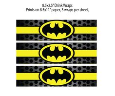 the batman logo is shown in yellow and black on this printable paper strip set