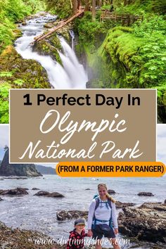 the olympic national park with text overlay that reads 1 perfect day in olympic national park from a former park ranger