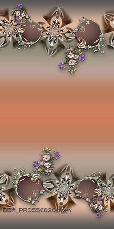 an abstract background with flowers and swirls in pink, brown and beige colors photo