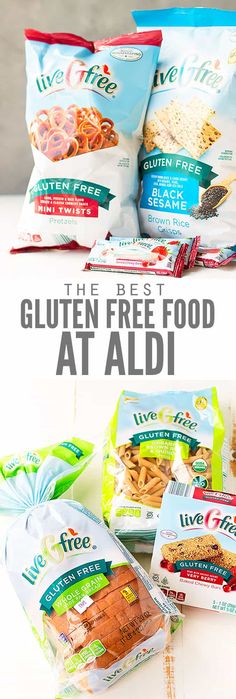 the best gluten free food at aldi is on display in this advertisement