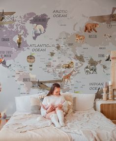 WallpaperPeakShop brings your home modern Non-Woven-Textile Vinyl- Peel and Stick Wallpapers for your home - Kids Map Wallpaper, Removable Wallpaper, Peel and Stick Wallpaper, Educational Continent World Map Wall Mural This Wallpaper is a great gift for kids and adults! 🚚 FREE EXPRESS SHIPPING! 🚚 -SPECIAL ORDER (CUSTOM ORDER): Our professional wallpaper designers can customize the size for you for free. It can change the background color. Please contact me for details. We will be pleased to as Peel And Stick Wallpaper For Playroom, Educational Wallpaper, Peel And Stick Wallpaper Kids, Living Minimally, Baby Room Wallpaper, Thomas Bedroom, Continent Map, Boys Room Wallpaper, World Map Mural