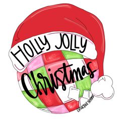 a santa hat with the words holly jolly christmas on it