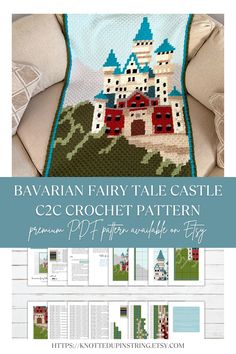 an image of a crochet pattern for a fairy tale castle