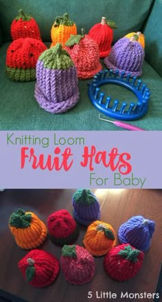 knitting loom fruit hats for baby