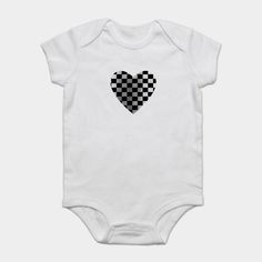 Race flag heart. -- Choose from our vast selection of Onesies to match with your favorite design to make the perfect custom onesie for your child. Pick your desired infant size: 6 months, 12 months, 18 months, and 24 months. Customize your color! Children/babies ages 6 months to 2+ years old. Race Flag, Custom Onesies, Checkered Flag, Kids Clothing, 6 Months, 12 Months, Onesies