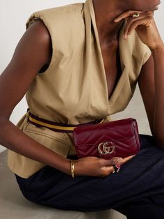 GUCCI GG Marmont 2.0 matelassé leather mini shoulder bag | NET-A-PORTER Gucci Gg Marmont, Raffia Bag, Gg Marmont, Sports Suit, Mini Shoulder Bag, Pump Sandals, Ski Wear, Sneaker Shopping, Leather Mini