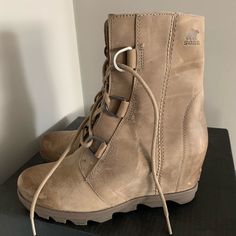 Reposhing This Item I Purchased From @Shofmama. Loved It, But Ready To Rotate For Something New. Questions? Leave A Comment Below! Ash Brown Color, Sorel Joan Of Arctic Wedge, Joan Of Arctic Wedge, Sorel Joan Of Arctic, Sorel Joan, Sorel Womens, Sorel Shoes, Lace Up Boots, Brown Color