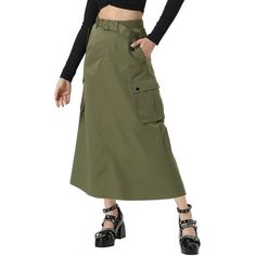 This skirt features zip closure and multiple pockets, adding a utilitarian touch while keeping your essentials close at hand. The high-waisted design accentuates your waistline, while the straight cut creates a sleek and elongating effect for a flattering silhouette. Pair them with a crop top, tank top, or a stylish shirt for a chic and fashionable look. Measurement (in inches) Size----------Length----------Waist----------Hip XS----------------33.3---------------26.8-------------40.2 S---------- Y2k Long Skirt, Straight Long Skirt, Midi Cargo Skirt, Midi Jean Skirt, Midi Skirt Casual, Womens Denim Skirts, Distressed Skirt, Y2k Skirts, Faux Suede Skirt