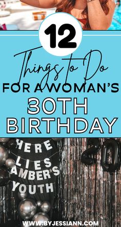 12 Things to Do for a Woman's 30th Birthday - 30th Birthday Ideas for Her! 30th Birthday Plans, Party Ideas For 30th Birthday For Women, 30th Bday Party Women, Girls 30th Birthday Ideas, 30 And Thriving Birthday, What To Do For 30th Birthday, Things To Do For 30th Birthday, 30 Birthday Party Themes, Ideas For 30th Birthday Party