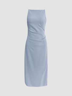 Details Composition: 100% Polyester Design: Plain Style: Elegant Thickness: Regular Sheer: No Material: Woven Fabric Sleeve Length: Sleeveless Neckline: Straight neck Occasion: Wedding Size & Fit Dresses Length: Midi Stretch: Non-stretch Fit Type: Regular Fit Cm Inch Size Length Hips Waist Bust XS 114.5 89 67 81 S Boat Neck Midi Dress, Sea Boat, Jeans Overall, Jeans Cargo, Sleeveless Long Dress, Long Midi Dress, Cardigan Sweater Dress, Maxi Robes, Girl Fits