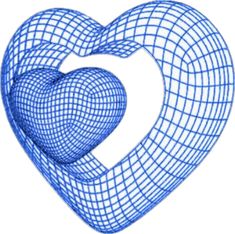 a blue wire heart on a white background