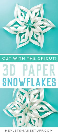 Giant Paper Snowflakes, Christmas Snowflakes Crafts, 3d Paper Snowflakes, Diy Christmas Snowflakes, Paper Snowflakes Diy, 3d Templates, Christmas Snowflakes Decorations, 3d Snowflakes, Snowflake Craft