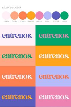 an image of different colors and font on the same page, with one color in the middle