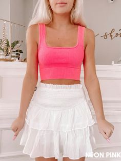 Sassy Square Top | Sassy Shortcake Hot Pink Orchid, Preppy Tank Tops, Light Ocean Blue, Sassy Shortcake, Preppy Tops, Preppy Summer Outfits, Square Top, Preppy Summer