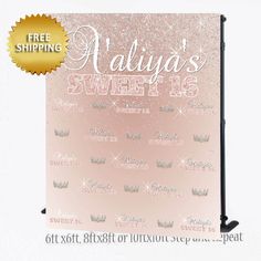 a pink banner with white lettering that says, kalaliya's sweet is