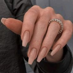 Beige Coffin Nails, Ongles Beiges, Classy Acrylic Nails, Acrylic Nails Coffin Short, Nature Tattoos