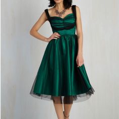 Reposhing This Item I Purchased From @Beachyboutique. Loved It For Holiday Photos But Too Big Now. Dry Cleaned And Like New Stop Staring Dresses, Emerald Green Dress, Emerald Green Dresses, Rockabilly Pin Up, Stop Staring, Rockabilly Dress, Holiday Photos, Black Green, Emerald Green