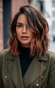 Fall Inspired Hair Color Brunettes, Shoulder Length Fall Hair, Red And Brunette, Fancy Salon, Subtle Balayage, Hair Things, Fall Hair Color For Brunettes, Hair 2024, Hair Affair