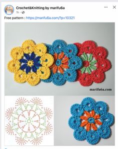 crocheting by marlua free pattern for flower appliques and doilies