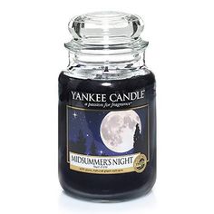 Yankee Candle : Large Classic Jar in MidSummer's Night - Annie's Hallmark & Gretchen's Hallmark, Sister Stores Night Jar, Cologne Scents, Yankee Candle Scents, Candle Night, Glass Jars With Lids, Large Jar, Large Candles, Fragrance Design, Scented Wax