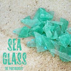 sea glass on the sand with text overlay that reads sea glass the pathologist