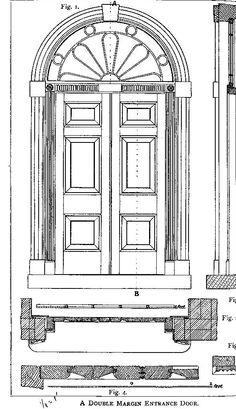 an architectural drawing of a double door