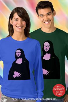 * Mona Lisa Pop Art Long Sleeve T-Shirt by #SpoofingTheArts / #Gravityx9 at Zazzle * A New Pop Art Style for Mona Lisa * Choose from several styles, sizes and colors of tee shirts and hoodies for men, women and kids. * The design can be move to the back of the shirt, add text and or photo. * 1224 Art Mona Lisa, Combination Fashion, Cool Weather, Art T Shirt