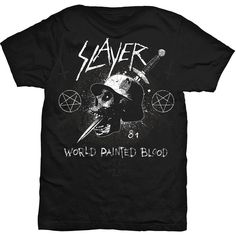 Celebrate the Return of Legends: Officially Licensed SLAYER T-ShirtAs the metal world buzzes with the electrifying news of Slayer's reunion and their upcoming performances at Riot Fest and Louder Than Life Festival in 2024, we are thrilled to present the Officially Licensed SLAYER T-Shirt. This premium tee is a tribute to the thrash metal Titans, offering fans a way to commemorate Slayer's historic return to the stage.Features and BenefitsIconic Design for the True Fan: Featuring a timeless Slay Massive Attack, Metal T Shirts, Vintage Tee Shirts, Gothic Vampire, Skull Shirts, Screen Printing Designs, Skull Tshirt, Band Merch, Band Shirts