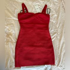 New Herve Leger Dress. Beautiful Red Color. Style Name: Sweetheart Strappy Mini Herve Leger Dress, Herve Leger, Color Style, Dress Beautiful, Red Color, Colorful Dresses, Mini Dress, Womens Dresses, Red