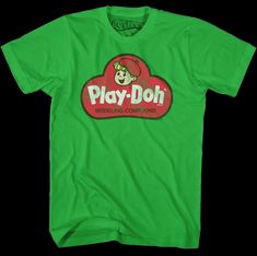 a green play - doh t - shirt with the logo on it