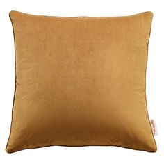 a brown pillow on a white background