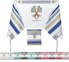 an image of a table cloth and napkins with the tree of life on it