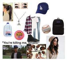 there is a collage of pictures with baseball caps, shoes and other items in it