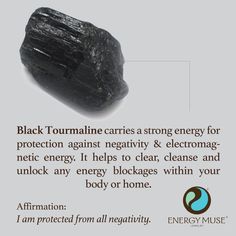 Black Tourmaline is one of the most powerful crystals for protection and elimination of negative energy. It is one of the must have crystals for everyone to have. It helps to clear, cleanse and unlock any energy blockages within your body or home. Must Have Crystals, Most Powerful Crystals, Crystals Meditation, Crystals For Protection, Crystals Energy, Energy Muse, Powerful Crystals