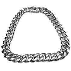 PRICES MAY VARY. Miami cuban 18"x 18MM choker chain necklace. Chain is stamped "Stainless Steel" on inside clasp. Solid and heavy necklace at 270 grams weight. Necklace features a stylish and secure snap clasp. This chain feels very substantial - superior design. Express your bold attitude with this mens hip hop celebrity style choker chain necklace, 18 inches long by a thick 18mm wide, heavy 270 gram stainless steel. Cuban Choker, Hip Hop Necklace, Stainless Steel Chain Necklace, Miami Cuban, Chain Silver, Chain Choker Necklace, Hip Hop Jewelry, Cuban Chain, Steel Metal