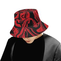 Red and Black Slime Oil Spill Bucket Hat – BigTexFunkadelic Black Bucket Hats, Kangol Bucket Hat, Black Slime, Red Bucket Hat, Nicki Minaj Pictures, Black Bucket Hat, Make Money From Pinterest, Mens Bucket Hats, Oil Spill