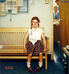 PRICES MAY VARY. 8 in x 9 in Art Print - Matted to 11 in x 14 in - Mat Colors Vary Saturday Evening Post Covers, Norman Rockwell Art, Rockwell Paintings, Norman Rockwell Paintings, Norman Rockwell, Rembrandt, Old Art, Famous Artists, Up Girl