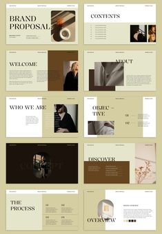 an image of a bunch of different layouts for a website or presentation with the words,