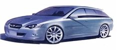 a drawing of a silver car on a white background