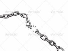 a metal chain with two links attached to each other on a white background - stock photo - images