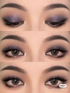 Eyeshadow Looks For Monolids, Smoky Blue Nails, Emo Prom Makeup, Dark Purple Makeup Looks, Dark Blue Makeup Looks, Indigo Makeup, Dark Purple Makeup, Cybercore Makeup, Dark Blue Makeup