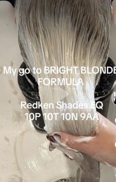 Bright Icy Blonde, Blonde Hair Formula, Cool Bright Blonde, Bright Creamy Blonde, Toning Formulas, Creamy Blonde Hair, Toning Bleached Hair, Shades Formulas, Redken Formulas