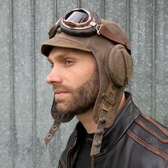 Leather aviator helmet Leather Motorcycle Helmet, Aviator Helmet, Leather Helmet, Pilot Helmet, Aviator Goggles, Airplane Pilot