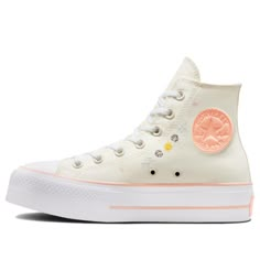 (WMNS) Converse Chuck Taylor All Star Lift HI Shoes 'Floral Embroidery' A03516C Zapatillas All Star, Embroidery Sneakers, Cute Converse Shoes, Cute Converse, Chuck Taylor All Star Lift, Preppy Shoes, Pretty Shoes Sneakers, Shoe Wishlist, Cute Nike Shoes