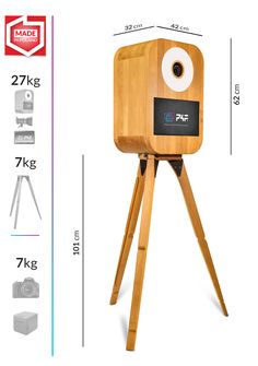 an image of a wooden tripod with a camera on it's legs and the measurements