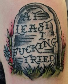 1692 Tattoo, Sick Tattoo Ideas, Frank Turner Tattoo, Headstone Tattoo, Greaser Art, Gravestone Tattoo, Ryan Tattoo, Tombstone Tattoo, Gap Filler Tattoo