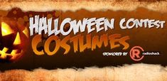 halloween contest banner with pumpkins and jack - o - lantern