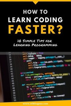 a computer screen with the text how to learn codeing faster? and an image of a