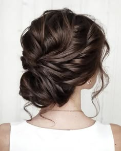 Bridal Make Up Simple, Piecey Updo Wedding, Wedding Hair Dark Brown, Asian Updo, Sideswept Wedding Hair, Side Braid Wedding, Low Updo, Wedding Hairstyles Medium Length